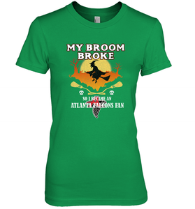 Broom Broke So I Became An Atlanta Falcons Fan  NFL Halloween Costume Women's Premium T-Shirt