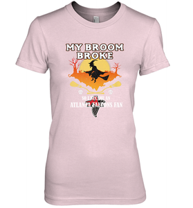 Broom Broke So I Became An Atlanta Falcons Fan  NFL Halloween Costume Women's Premium T-Shirt