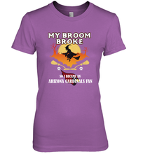 Load image into Gallery viewer, Broom Broke So I Became an Arizona Cardinals Fan  NFL Halloween Costume Women&#39;s Premium T-Shirt
