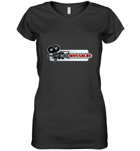 Cinemassacre Modern Chainsaw Logo Women's V-Neck T-Shirt