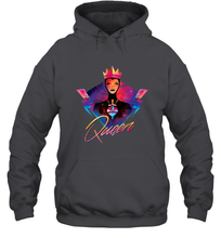 Load image into Gallery viewer, Disney Villains Evil Queen Neon 90s Rock Band Hooded Sweatshirt
