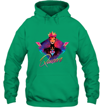 Load image into Gallery viewer, Disney Villains Evil Queen Neon 90s Rock Band Hooded Sweatshirt
