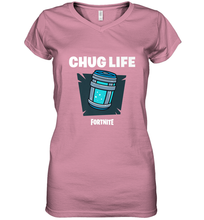Load image into Gallery viewer, Fortnite Chug Life Women's V-Neck T-Shirt
