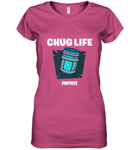 Load image into Gallery viewer, Fortnite Chug Life Women's V-Neck T-Shirt
