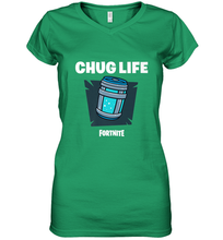 Load image into Gallery viewer, Fortnite Chug Life Women's V-Neck T-Shirt
