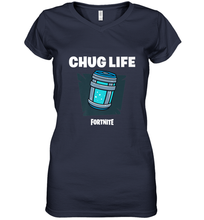Load image into Gallery viewer, Fortnite Chug Life Women's V-Neck T-Shirt
