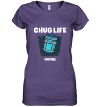 Load image into Gallery viewer, Fortnite Chug Life Women's V-Neck T-Shirt
