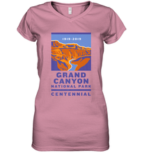 Load image into Gallery viewer, Grand Canyon National Park Centennial Logo Women's V-Neck T-Shirt
