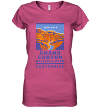 Load image into Gallery viewer, Grand Canyon National Park Centennial Logo Women's V-Neck T-Shirt
