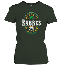 Load image into Gallery viewer, Buffalo Sabres Fanatics Branded Black St. Patrick's Day Forever Lucky 01 Women's T-Shirt
