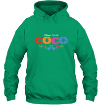 Load image into Gallery viewer, Disney Pixar Coco Movie Logo Colorful Hooded Sweatshirt
