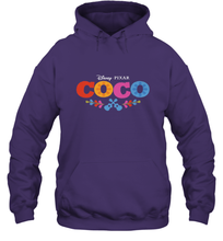 Load image into Gallery viewer, Disney Pixar Coco Movie Logo Colorful Hooded Sweatshirt
