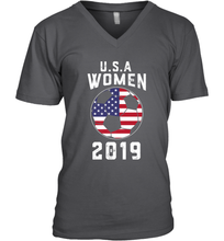 Load image into Gallery viewer, USA United States Women 2019 Soccer US Futbol Men's V-Neck
