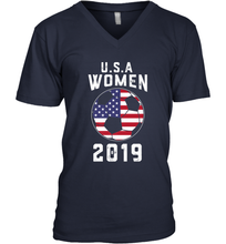 Load image into Gallery viewer, USA United States Women 2019 Soccer US Futbol Men's V-Neck
