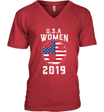 Load image into Gallery viewer, USA United States Women 2019 Soccer US Futbol Men's V-Neck
