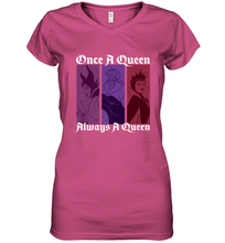 Load image into Gallery viewer, Disney Villains Once A Queen Always A Queen Women's V-Neck T-Shirt
