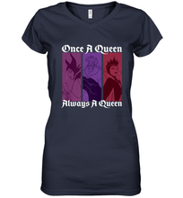 Load image into Gallery viewer, Disney Villains Once A Queen Always A Queen Women's V-Neck T-Shirt
