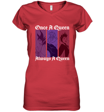 Load image into Gallery viewer, Disney Villains Once A Queen Always A Queen Women's V-Neck T-Shirt
