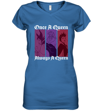 Load image into Gallery viewer, Disney Villains Once A Queen Always A Queen Women's V-Neck T-Shirt
