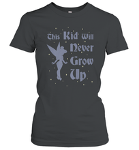 Load image into Gallery viewer, Disney Peter Pan Tinkerbell Never Grow Up Women&#39;s T-Shirt
