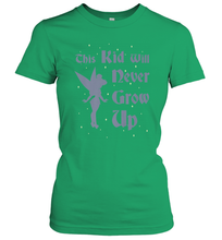 Load image into Gallery viewer, Disney Peter Pan Tinkerbell Never Grow Up Women&#39;s T-Shirt
