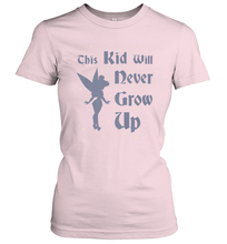 Load image into Gallery viewer, Disney Peter Pan Tinkerbell Never Grow Up Women&#39;s T-Shirt
