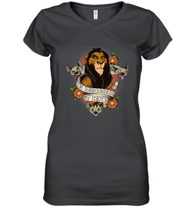 Disney Lion King Scar and Hyenas I'm Surrounded By Idiots Women's V-Neck T-Shirt