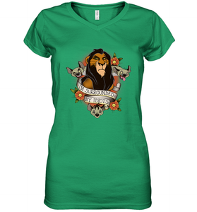 Disney Lion King Scar and Hyenas I'm Surrounded By Idiots Women's V-Neck T-Shirt