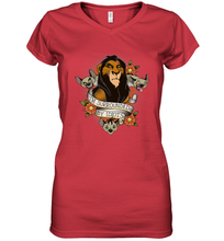 Load image into Gallery viewer, Disney Lion King Scar and Hyenas I&#39;m Surrounded By Idiots Women&#39;s V-Neck T-Shirt
