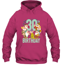 Load image into Gallery viewer, Disney Snow White Dwarfs Group Shot 30th Birthday Hooded Sweatshirt
