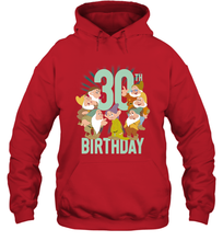 Load image into Gallery viewer, Disney Snow White Dwarfs Group Shot 30th Birthday Hooded Sweatshirt
