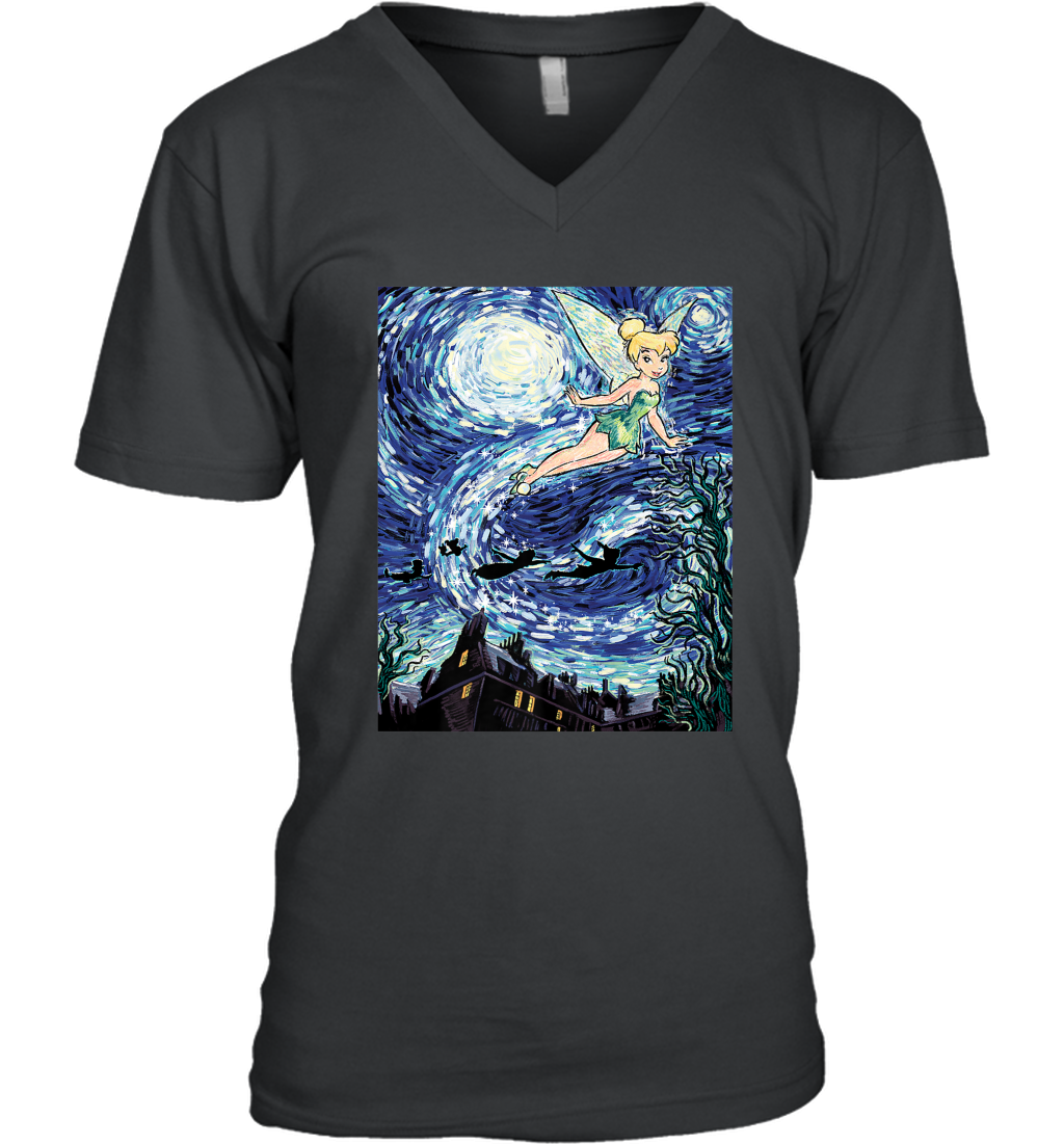 Disney Peter Pan Tinker Bell Starry Night Portrait Men's V-Neck