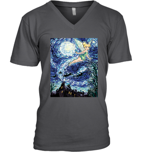 Disney Peter Pan Tinker Bell Starry Night Portrait Men's V-Neck