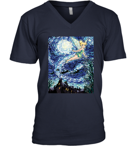 Disney Peter Pan Tinker Bell Starry Night Portrait Men's V-Neck