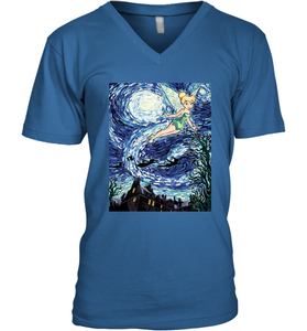 Disney Peter Pan Tinker Bell Starry Night Portrait Men's V-Neck