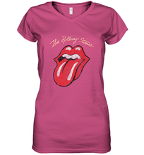 Load image into Gallery viewer, Mens The Rolling Stones Script Tongue Logo Women's V-Neck T-Shirt
