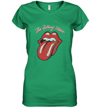 Load image into Gallery viewer, Mens The Rolling Stones Script Tongue Logo Women's V-Neck T-Shirt
