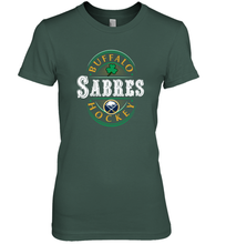 Load image into Gallery viewer, Buffalo Sabres Fanatics Branded Black St. Patrick's Day Forever Lucky 01 Women's Premium T-Shirt
