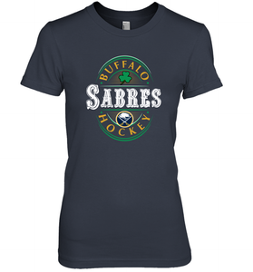 Buffalo Sabres Fanatics Branded Black St. Patrick's Day Forever Lucky 01 Women's Premium T-Shirt