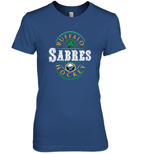 Buffalo Sabres Fanatics Branded Black St. Patrick's Day Forever Lucky 01 Women's Premium T-Shirt