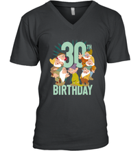 Load image into Gallery viewer, Disney Snow White Dwarfs Group Shot 30th Birthday Men's V-Neck

