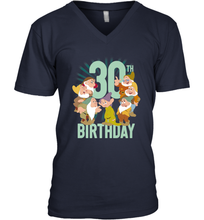 Load image into Gallery viewer, Disney Snow White Dwarfs Group Shot 30th Birthday Men's V-Neck
