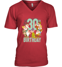 Load image into Gallery viewer, Disney Snow White Dwarfs Group Shot 30th Birthday Men's V-Neck
