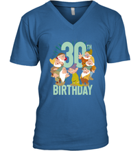 Load image into Gallery viewer, Disney Snow White Dwarfs Group Shot 30th Birthday Men's V-Neck
