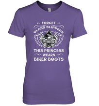 Load image into Gallery viewer, Forget glass slippers this princess wears biker boots Women's Premium T-Shirt
