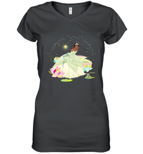Load image into Gallery viewer, Disney The Princess and The Frog Tiana on a Bayou Women's V-Neck T-Shirt
