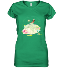Load image into Gallery viewer, Disney The Princess and The Frog Tiana on a Bayou Women's V-Neck T-Shirt
