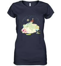 Load image into Gallery viewer, Disney The Princess and The Frog Tiana on a Bayou Women's V-Neck T-Shirt
