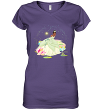 Load image into Gallery viewer, Disney The Princess and The Frog Tiana on a Bayou Women's V-Neck T-Shirt
