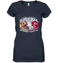 Load image into Gallery viewer, NFL Super bowl San Francisco 49ers vs. Kansas City Chiefs Women's V-Neck T-Shirt
